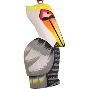 25 Home Decor Rustic Painted Driftwood Pelican Ornament