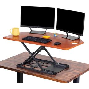 Stand Steady X-Elite Pro, Premier Corner Standing Height Adjustable Desk Converter w Monitor Lift For Cubicles and L-Shaped Desks, Extra Large 40 Inch Wide Sit to Stand Desk, Fully Assembled (27.25" L x 39.25'' W)