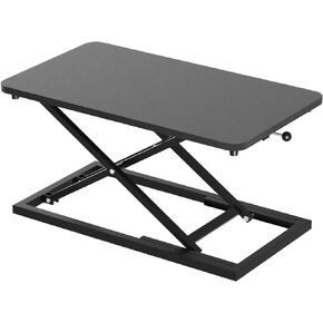 Decoholic Black Small Single 32 inch Scissors Lift Keyboard and Mouse Riser,Height Adjustable Standing Desk Converter,for Ergonomic Sit Stand Workstations (32 inch)