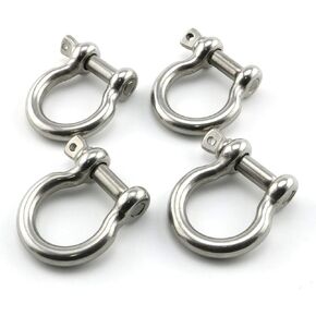 2pcs 3/8 Inch Stainless Steel Bow Shackle Screw Pin Anchor Shackle Hardware Rigging Outdoor Tools for Survival Rope Paracord Camping Bracelet Bow Buckle M10