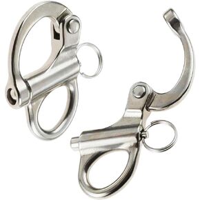Shackle Quick Release Clip Stainless Steel Marine 316 Snap Shackle 2PCS Sailboat Rigging Shackle Mini Carabiner