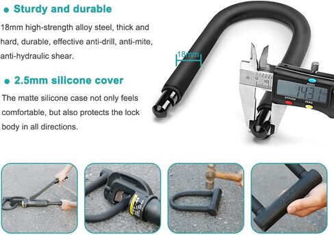 Lasdolod Heavy Duty Anti Theft Bike Lock, 3 Keys, 4ft Steel Cable, Zinc Alloy Core, Serpentine Keyway, Silicone Coated Key Surface in Saudi Arabia