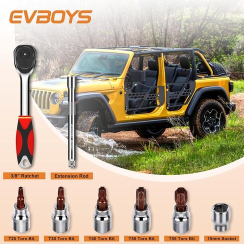 مجموعة أدوات إزالة لسيارة جيب عالميًا، مجموعة أدوات توركس تستخدم في إزالة الباب والإطارات الاحتياطية والأجهزة الأخرى in Kuwait