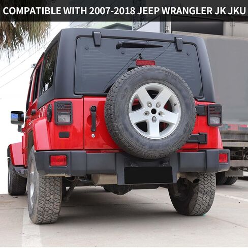 Hoolcar Rear Light Protector Cover Tail Light Guard Cover US Flag Light Guard Cover Compatible with 2007-2017 Jeep Wrangler JK JKU, Black in Saudi Arabia
