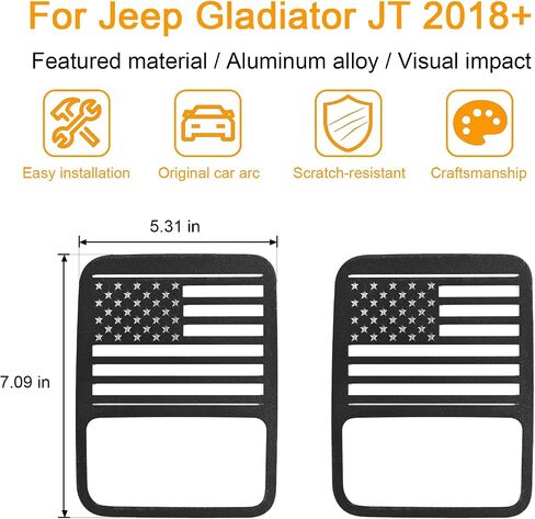 Hoolcar Rear Light Protector Cover Tail Light Guard Cover US Flag Light Guard Cover Compatible with 2007-2017 Jeep Wrangler JK JKU, Black in Saudi Arabia