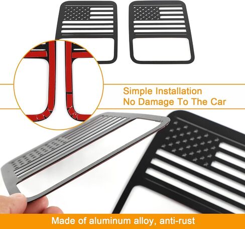 Hoolcar Rear Light Protector Cover Tail Light Guard Cover US Flag Light Guard Cover Compatible with 2007-2017 Jeep Wrangler JK JKU, Black in Saudi Arabia