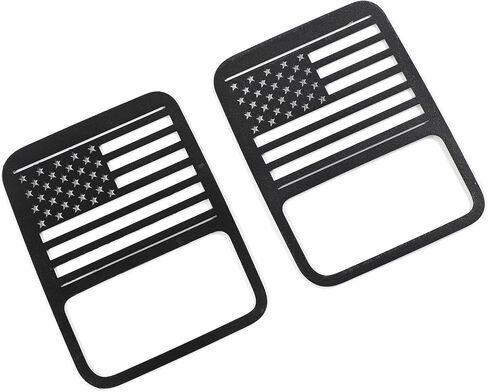 Hoolcar Rear Light Protector Cover Tail Light Guard Cover US Flag Light Guard Cover Compatible with 2007-2017 Jeep Wrangler JK JKU, Black in Saudi Arabia