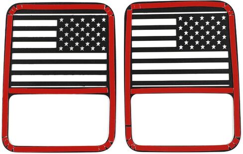 Hoolcar Rear Light Protector Cover Tail Light Guard Cover US Flag Light Guard Cover Compatible with 2007-2017 Jeep Wrangler JK JKU, Black in Saudi Arabia