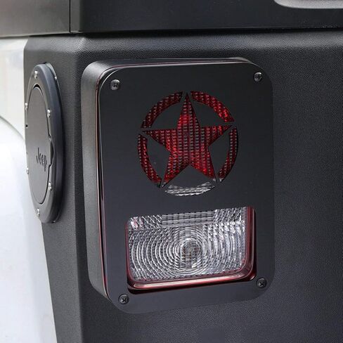 Hooke Road JK Wrangler Tail Light Guard, Five Star Taillight Cover for 2007-2018 Wrangler JK & Wrangler Unlimited - Pair in Saudi Arabia
