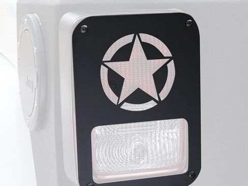 Hooke Road JK Wrangler Tail Light Guard, Five Star Taillight Cover for 2007-2018 Wrangler JK & Wrangler Unlimited - Pair in Saudi Arabia