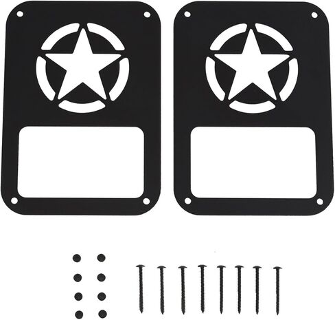 Hooke Road JK Wrangler Tail Light Guard, Five Star Taillight Cover for 2007-2018 Wrangler JK & Wrangler Unlimited - Pair in Saudi Arabia