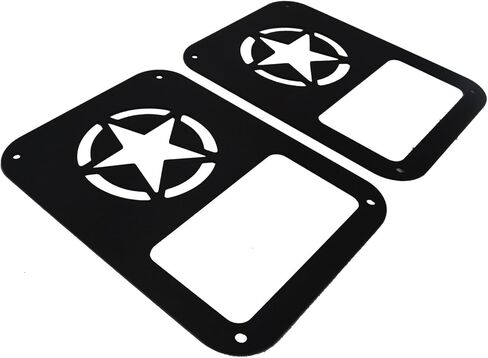 Hooke Road JK Wrangler Tail Light Guard, Five Star Taillight Cover for 2007-2018 Wrangler JK & Wrangler Unlimited - Pair in Saudi Arabia
