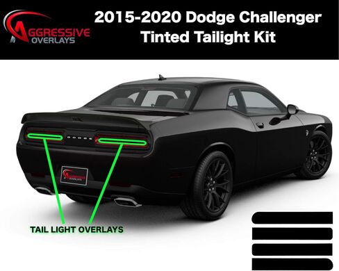Side Marker & Taillight Tint Kit for 2015-2022 Dodge Challenger | Precut Dark Smoke Vinyl Overlays for '15-'20 Dodge Challenger (NOT-WIDEBODY) | Tint Film (Full Kit) in Saudi Arabia