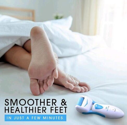 Pedi Electronic Pedicure Foot File - Callus Remover and Shaver for Dry Feet & Cracked Heels ✮ 1 Extra Mineral Pumice Stone Roller Head ✮ Show Immediate Results ✮ for Men & Woman (Aqua) in Saudi Arabia