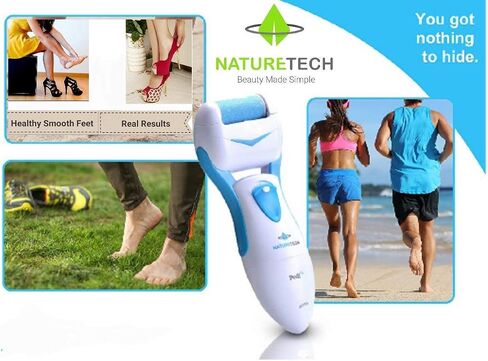 Pedi Electronic Pedicure Foot File - Callus Remover and Shaver for Dry Feet & Cracked Heels ✮ 1 Extra Mineral Pumice Stone Roller Head ✮ Show Immediate Results ✮ for Men & Woman (Aqua) in Saudi Arabia