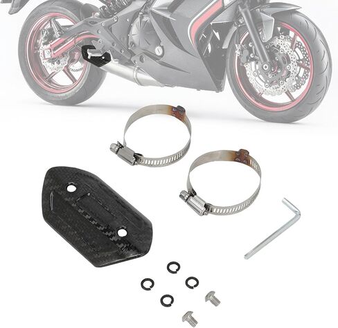 Motorcycle Exhaust Heat Shield Carbon Fiber Muffler Pipe Heat Insulation Cover Protector with Clamps Universal for Dirt Pit Street Sport Bike Cruiser Cafe Racer in Saudi Arabia