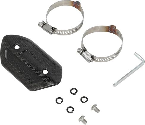 Motorcycle Exhaust Heat Shield Carbon Fiber Muffler Pipe Heat Insulation Cover Protector with Clamps Universal for Dirt Pit Street Sport Bike Cruiser Cafe Racer in Saudi Arabia