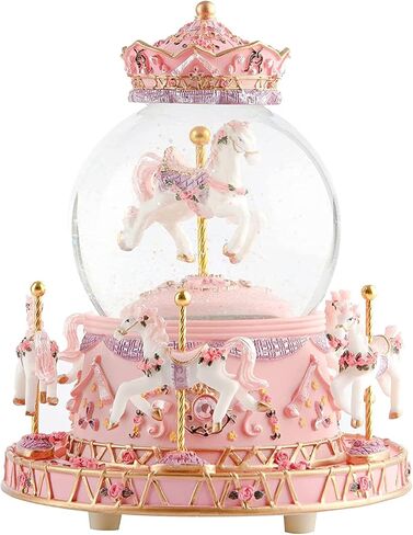 Carousel Horses Music Box Gift Color Changing Lights Unicorn Snow Globe for Wife Mom Women Girls Friend Women Daughter Girls Sister Birthday Anniversary in Saudi Arabia