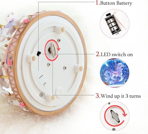 Carousel Horses Music Box Gift Color Changing Lights Unicorn Snow Globe for Wife Mom Women Girls Friend Women Daughter Girls Sister Birthday Anniversary in Saudi Arabia