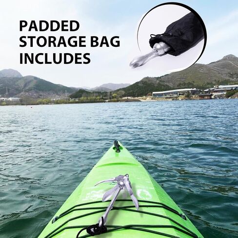 OMNISAFE Kayak Anchor Kit, 3.5 lb Marine Folding Grapnel Anchor with Rope and Storage Bag, Accessories for Small Boats, Canoes, SUP Paddle Boards in Saudi Arabia