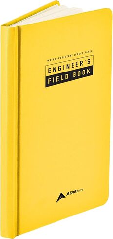 AdirPro Proffesional Engineers Field Surveying Book Standard Size - Engineering Computation - Grid Paper Notebook - Scientific Notebook - Graph Paper 4 ⅝ x 7 ¼ (12 Books) Yellow in Saudi Arabia