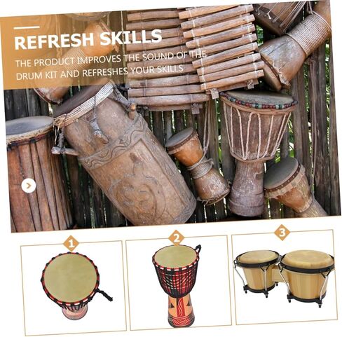 باس طبل الجلد 2 قطعة djembe طبل الجلد طبل رئيس الجلد طبل الجلود الآلات الموسيقية الجلود قرع أجزاء الآلات الموسيقية طبل الجاموس جلد أفريقيا العجل in Kuwait