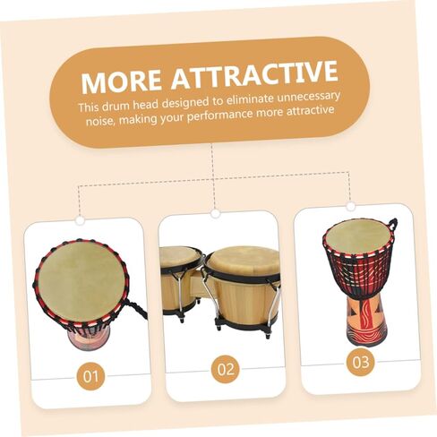 باس طبل الجلد 2 قطعة djembe طبل الجلد طبل رئيس الجلد طبل الجلود الآلات الموسيقية الجلود قرع أجزاء الآلات الموسيقية طبل الجاموس جلد أفريقيا العجل in Kuwait