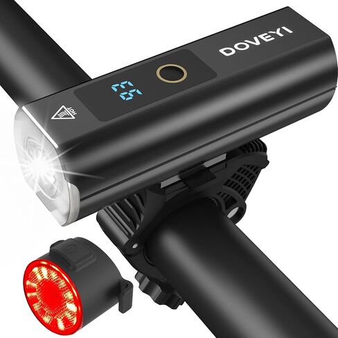 Bike Lights Front and Back, 5000 mAh USB Rechargeable Bicycle Lights, Super Bright 1200 Lumen Bike Headlight and Taillight Set for Night Riding, Cycling Accessories for Road and MTB in Saudi Arabia
