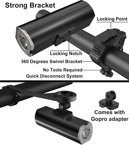 Bike Lights Front and Back, 5000 mAh USB Rechargeable Bicycle Lights, Super Bright 1200 Lumen Bike Headlight and Taillight Set for Night Riding, Cycling Accessories for Road and MTB in Saudi Arabia