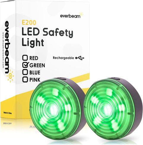 مصابيح دراجة Everbeam E200 LED أمامية وخلفية قابلة لإعادة الشحن | مجموعة مصابيح LED القوية المقاومة للماء والمزودة بمشبك أمان رائعة للعدائين وركوب الدراجات ومشي الكلاب والتجديف بالكاياك - تتضمن أشرطة للارتداء - عبوتان in Saudi Arabia