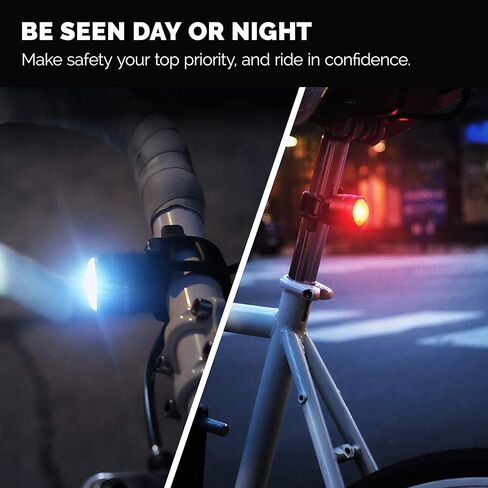 أضواء الدراجة القابلة لإعادة الشحن عبر USB للأمام والخلف، مجموعة مصابيح أمامية وخلفية للدراجة، سهلة التركيب، خفيفة الوزن ومتينة in Kuwait