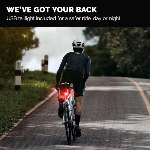 أضواء الدراجة القابلة لإعادة الشحن عبر USB للأمام والخلف، مجموعة مصابيح أمامية وخلفية للدراجة، سهلة التركيب، خفيفة الوزن ومتينة in Kuwait