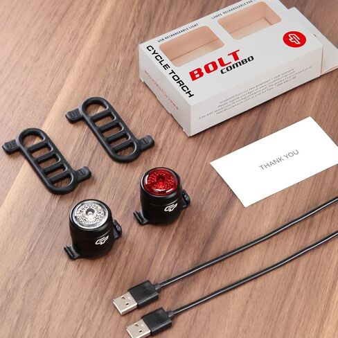 أضواء الدراجة القابلة لإعادة الشحن عبر USB للأمام والخلف، مجموعة مصابيح أمامية وخلفية للدراجة، سهلة التركيب، خفيفة الوزن ومتينة in Kuwait