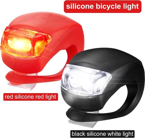 24 Pieces Bicycle Light Front and Rear Silicone LED Bike Light Bike Headlight and Taillight Multi-Purpose Waterproof Bike Light for Cycling with 48 Pieces Batteries Included in Saudi Arabia
