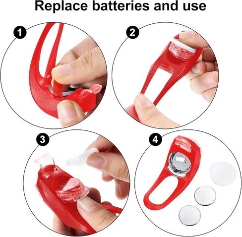 24 Pieces Bicycle Light Front and Rear Silicone LED Bike Light Bike Headlight and Taillight Multi-Purpose Waterproof Bike Light for Cycling with 48 Pieces Batteries Included in Saudi Arabia