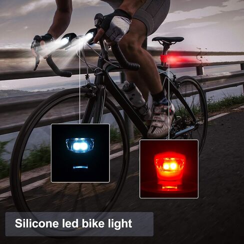 24 Pieces Bicycle Light Front and Rear Silicone LED Bike Light Bike Headlight and Taillight Multi-Purpose Waterproof Bike Light for Cycling with 48 Pieces Batteries Included in Saudi Arabia