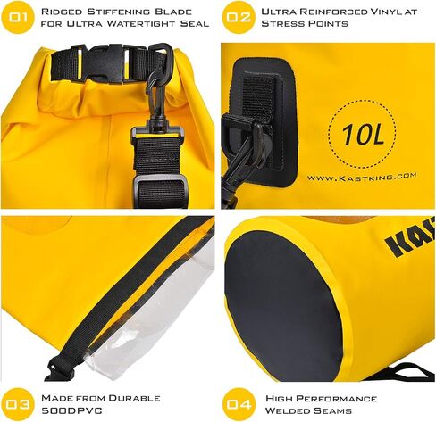 KastKing Dry Bags,100% Waterproof Storage Bags,Military Grade Construction for Swimming,Kayaking,Boating,Hiking,Camping,Fishing, Biking,Skiing in Saudi Arabia