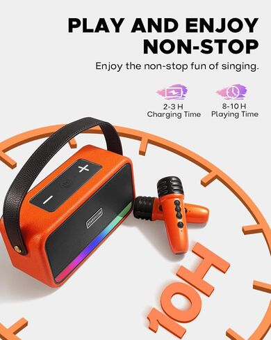 Starfavor KM-20 Karaoke Machine,Bluetooth Karaoke Speaker with 2 Wireless Microphones,5 LED Light,Portable Karaoke Set Support TF Card/USB,AUX Gift for Home Party Birthday Christmas(Green) in Kuwait