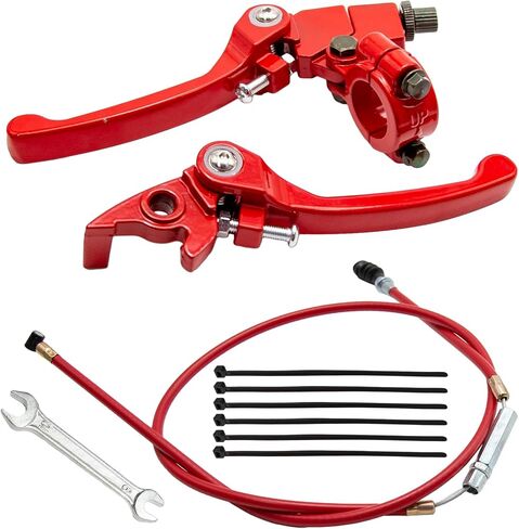 7/8 ذراع فرامل قابلة للطي مع استبدال كابل القابض لـ 110/125/140/150cc SSR125 RFZ YZ Ruckus TaoTao DB17/27 Apollo DBX15/18/19 Z20 Xmotos Thumpstar Kayo Piranha Pit Dirt Bike (أحمر) in Saudi Arabia