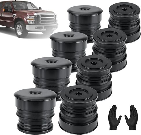 طقم بطانات تثبيت على الجسم من السيليكون مكون من 8 قطع متوافق مع Ford F-250/F-350 Super Duty Crew Cab 2008-2016، طقم تثبيت جسم الكابينة لتحسين الركوب الوعرة، ملحقات الشاحنة (أسود) in Kuwait