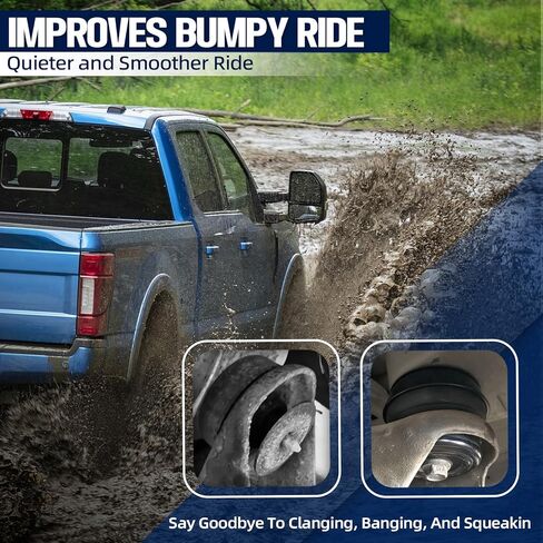 طقم بطانات تثبيت على الجسم من السيليكون مكون من 8 قطع متوافق مع Ford F-250/F-350 Super Duty Crew Cab 2008-2016، طقم تثبيت جسم الكابينة لتحسين الركوب الوعرة، ملحقات الشاحنة (أسود) in Kuwait