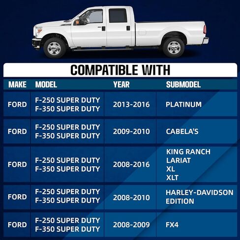 طقم بطانات تثبيت على الجسم من السيليكون مكون من 8 قطع متوافق مع Ford F-250/F-350 Super Duty Crew Cab 2008-2016، طقم تثبيت جسم الكابينة لتحسين الركوب الوعرة، ملحقات الشاحنة (أسود) in Kuwait