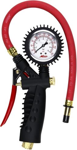 Milton Industries S-576A Milton Pro Analog Pistol Grip Inflator Gauge, Dual Head Chuck and 15" Hose, 160 psi in Kuwait