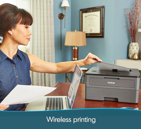 طابعة ليزر أحادية اللون مدمجة من Brother، طباعة ممتدة HL-L2370DWXL، تتضمن طباعة تصل إلى عامين، طباعة لاسلكية، تحديث الاشتراك وجاهزة لتجديد Amazon Dash in Kuwait