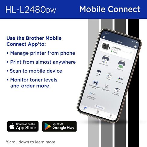 Brother Monochrome Laser Hll2390DW، شبكة لاسلكية، اشتراك تحديث الطباعة على الوجهين مع نسخة تجريبية مجانية وقراءة تجديد Amazon Dash in Saudi Arabia