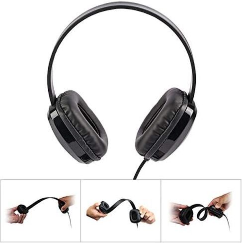 Cyber Acoustics ACM-6005 USB-A Headphones with Reinforced TuffCord | Wired USB Headphones, Larger Earcups, Padded Headband, Durable Design, Classroom or Home, Made with 60% Recycled Plastic in Kuwait