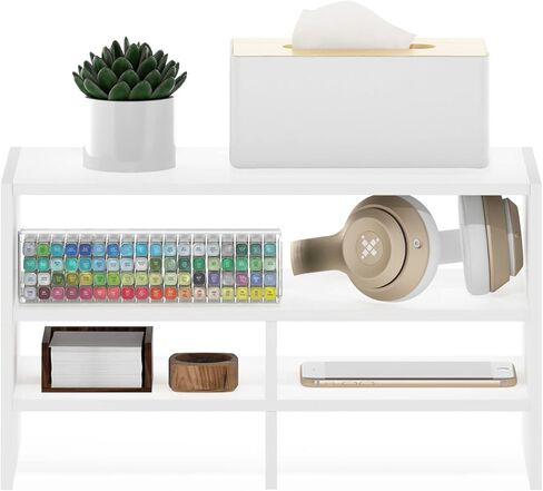 Furinno Hermite Desk Top Organizing Shelf Bookcase, White in Kuwait