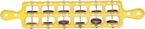 Classical Indian Traditional Hand Tambourine Musical Instrument Manjira with Steel jingles Double Row Plastic Kartal For Bhajan & Wedding (Yellow, With 10 Steel Jingles) in Saudi Arabia