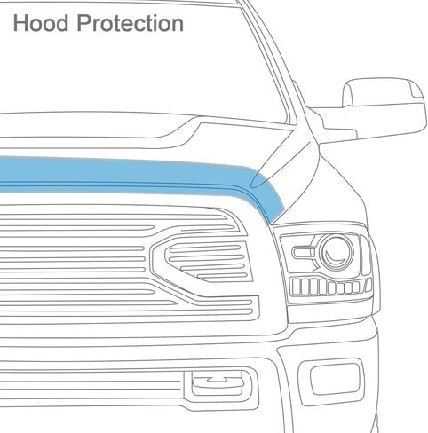 Auto Ventshade [AVS] Aeroskin Hood Protector | 2019 - 2023 Ford Ranger, Low Profile/Flush - Chrome | 622166 in Kuwait
