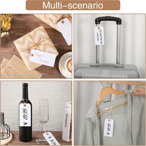 100pcs Brown Paper Shipping Tags with Elastic Rope Large Marking Tags Hanging Paper Tags Attached Reinforced Hole Writable Price Tags Inventory Tags Gift Tags, 4.76'' x 2.36'' in Kuwait